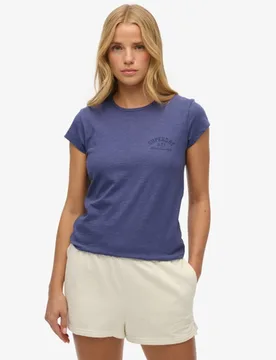 Superdry Damen Athletic Essential T-shirt mit Noppenstruktur Navy - Größe: 38 - 29.99 - FashionsVida