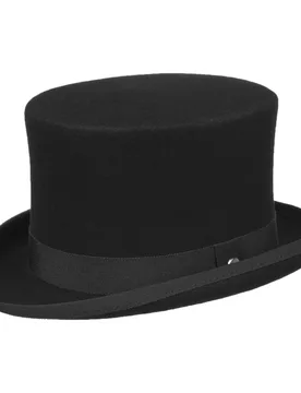 Wool Felt Top Hat by - black - Female - Size: 62 cm - Lierys - FashionsVida
