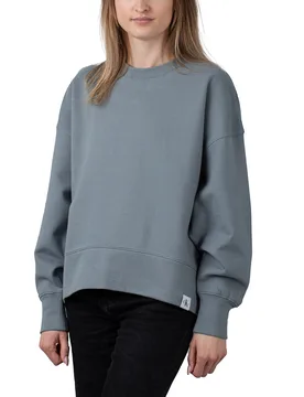 Tab Ottoman Crewneck Sweater Overcast Grey S Damen - Calvin Klein - FashionsVida