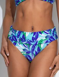 Santa Monica Printed Foldover Bikini Bottoms Aqua Mix female