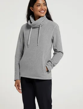 Hebridean Womens Cowl Neck Fleece - Grey - Grey - Size: 12 - Mountain Warehouse - FashionsVida