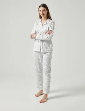 Pijama largo de punto de manga larga de mujer - Kiff-Kiff - FashionsVida
