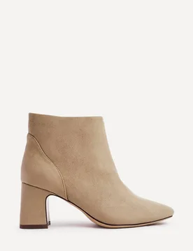 Women's Cove Mocha Faux Suede Soft Square Toe Block Heel Ankle Boot in Brown Size: 7-Standard Fit - Brown - Size: 7-Standard Fit - Linzi - FashionsVida