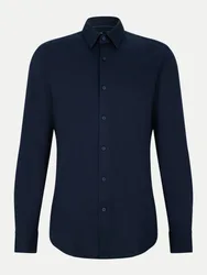 Black Hemd aus Baumwoll-Jersey mit Performance-Stretch Blau 39