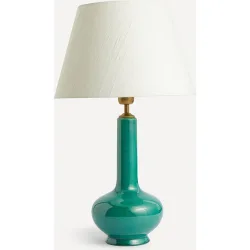 Lámpara de mesa Bell Verde + pantalla de seda Venecia