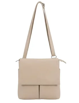 Women's Multi-Pocket Genuine Italian Leather Slim Messenger Crossbody Bag in Light Brown - Light Brown - Size: One Size - Kitise - FashionsVida