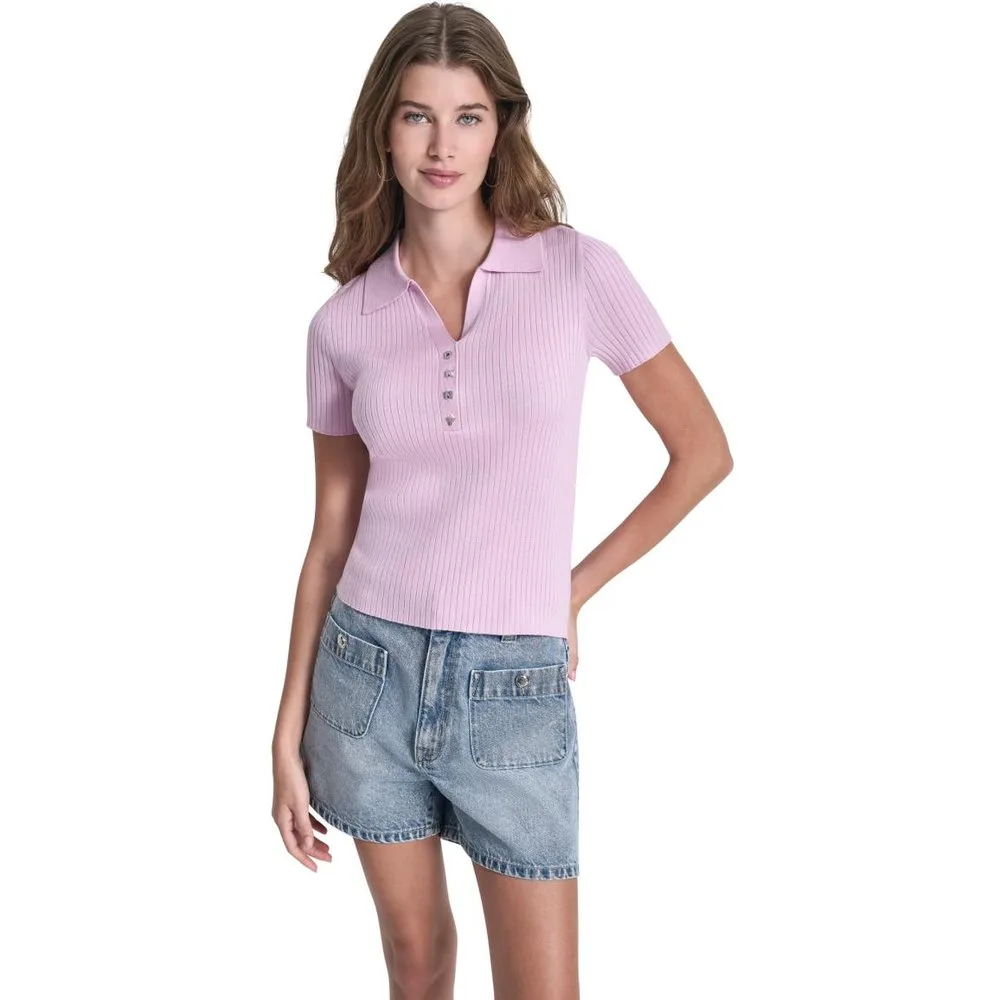 Polo de mujer de punto y manga corta - DKNY Jeans - FashionsVida