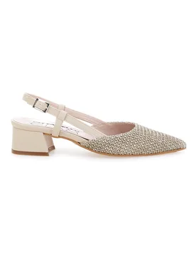 Décolleté da donna beige con strass e cinturino slingback 3124 37 - PITTARELLO GLAM - FashionsVida