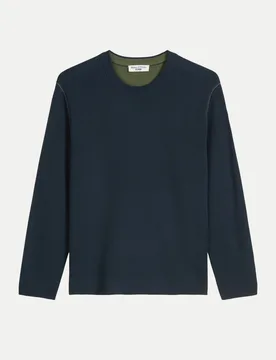 Marc O' Polo Double-Face Pullover Blau M - Marc O'Polo - FashionsVida