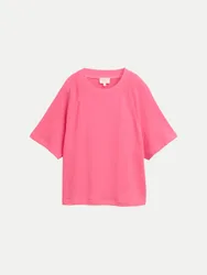 Kurzarm-Sweatshirt Pink M