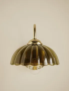 M&S Glass Scallop Wall Light Green - M&S - FashionsVida