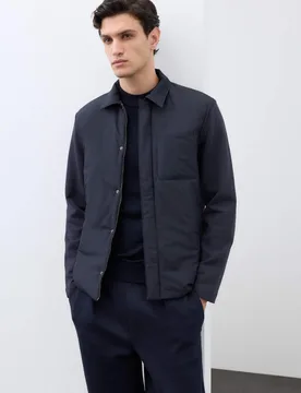 Regular Fit Cotton Rich Hybrid Jacket Dark Navy male - Autograph - FashionsVida