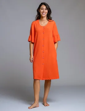 Bata de mujer manga con volante 3-4 - Señoretta - FashionsVida