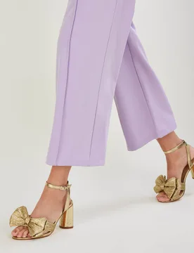 Metallic Bow Block Heel Sandals Gold female - Monsoon - FashionsVida