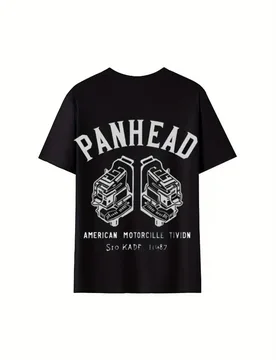 Vintage Motorcycle with Bold PANHEAD Engine Design-100% cotton summer O-neck short sleeve casual printed men's T-shirt - Aliexpress - FashionsVida
