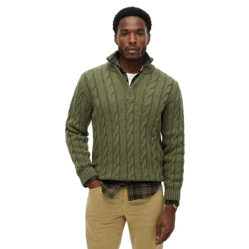 Pull à Demi-zip Jacob Moss Green L - Superdry - FashionsVida