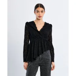 Top de mujer asimétrico de encaje