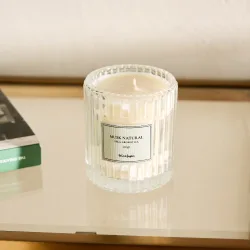 Vela aromática en vaso Musk Natural Cristal Rayas
