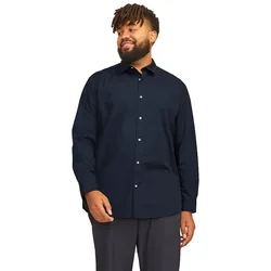 Camicia A Maniche Lunghe Joe Plain Plus Size Navy Blazer 7XL
