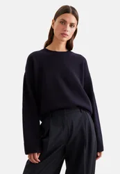 Boxy-Pullover aus Wolle und Kaschmir Blau L