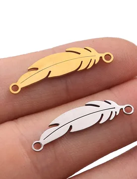 Pcs/lot Stainless Steel feather Pendants Floating Charms for Jewelry Making Charms Bracelet Necklace Accessories Wicca - Aliexpress - FashionsVida