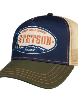 Cowboy Coffee Company Trucker Cap by - blue-olive - Female - Size: One Size - Stetson - FashionsVida