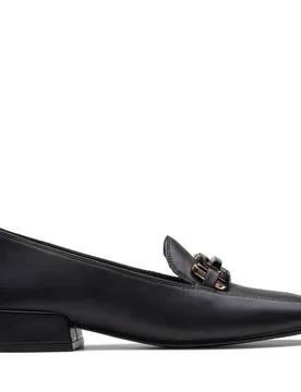 Women's Seren 30 Easy Black Leather Loafers, Slip Ons Size: 5.5-Standard Fit - Black - Size: 5.5-Standard Fit - Clarks - FashionsVida