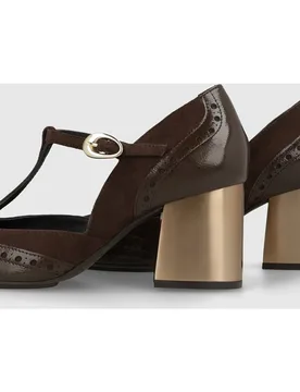 Zapatos de salón de mujer en piel con tacón pintado - Lodi - FashionsVida
