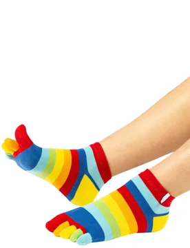 Mens and Women's 1 Pair TOETOE Essential Anklet Toe Socks Rainbow 4-11 UK - Multi Coloured - Size: 4-11 UK - SockShop - FashionsVida
