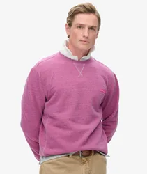 Superdry Herren Sweatshirt mit Rundhalsausschnitt und Melierter Überfärbung Pink - Größe: S