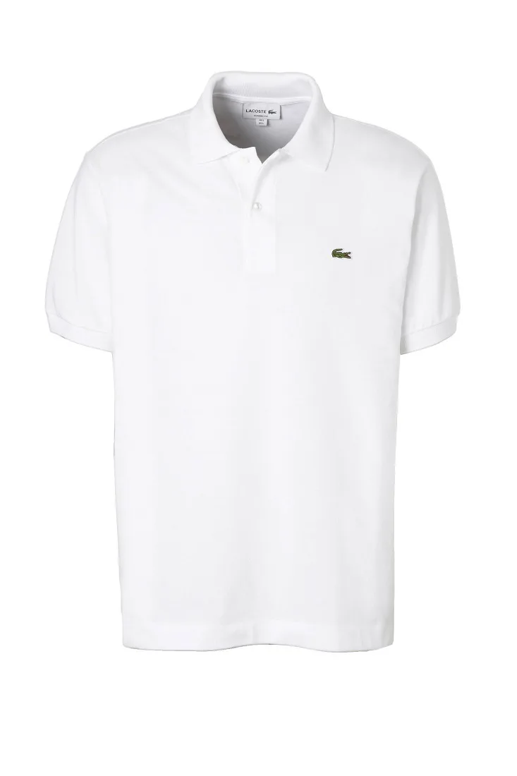 Mens Polo Classic Fit White Cotton - Size Large - Lacoste - FashionsVida