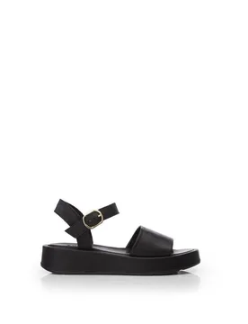 Women's 'Sh Mirella' Leather Flatforms in Black Size: 8 - Black - Size: 8 - Moda in Pelle - FashionsVida