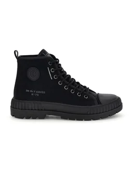 Sneaker Alta Nera in Tessuto con Suola Carrarmato CBM421A3204 40 - Cotton Belt - FashionsVida