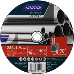 Discos de corte para acero e inox de 230 × 1,9 mm