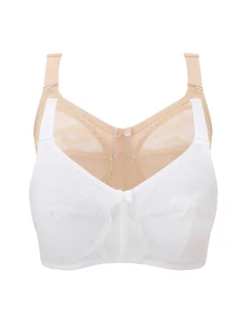 Women's 2 Pack Dolly Full Cup Non-Wired Bras Size: 36D - Multicolor - Size: 36D - Cotton Traders - FashionsVida