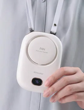 Pieza Ventilador eléctrico mini recargable de 1800mAh, accesorio para acampada, playa y viaje al aire libre, ventilador de cuello portátil para el v - Shein - FashionsVida