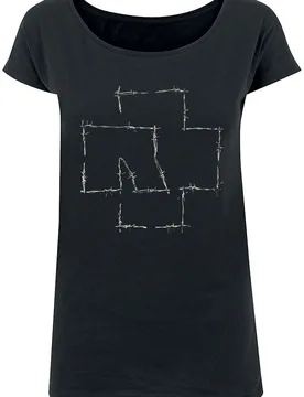 T-Shirt - Stacheldraht - S bis XL - für Damen - Größe L - schwarz - Lizenziertes Merchandise! - Frauen - female - Rammstein - FashionsVida