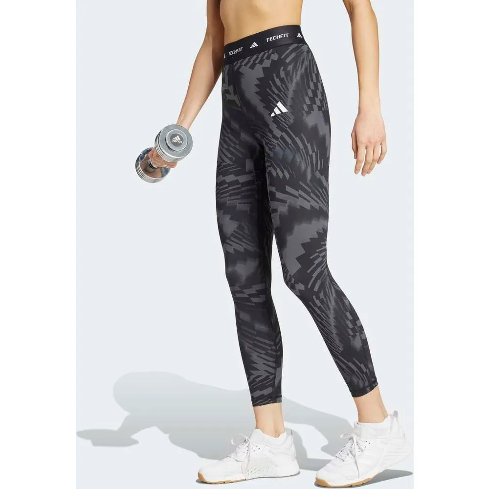Mallas de mujer Techfit Printed 7-8 - Adidas - FashionsVida