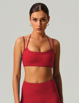 Sujetador deportivo de yoga y fitness para mujer con tirantes finos, múltiples tirantes ajustables, doble capa y espalda descubierta XL - Shein - FashionsVida