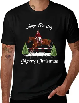 Merry Christmas, Equestrian English Jumping Thoroughbred Horse, Jump For Joy, Holiday T-Shirt Big and Tall Casual T-Shirt - Aliexpress - FashionsVida