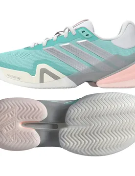 Barricade 14 All Court Shoes Semi Flash Aqua / Silver Met / Blush Pink UK 4.5 - Adidas - FashionsVida