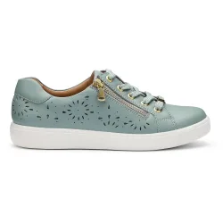 Women's Wide Fit 'Wonder' Perforated Trainers in Duck Egg Blue Size: 6 - Duck Egg Blue - Size: 6