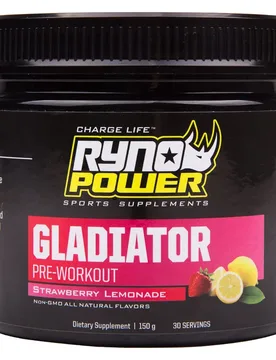 Gladiatore Preparato Per Bevanda Pre-workout Limonata Alla Fragola 150gr Black - Ryno Power - FashionsVida