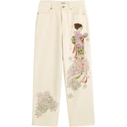 Pantalón de mujer vaquero bordado
