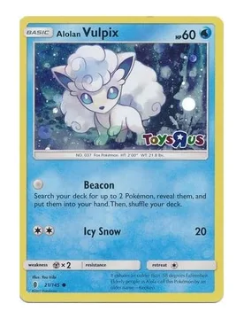 Pokemon SM Guardians Rising 21/145 Alolan Vulpix (Toys R Us Cosmo Holo) - Pokémon - FashionsVida