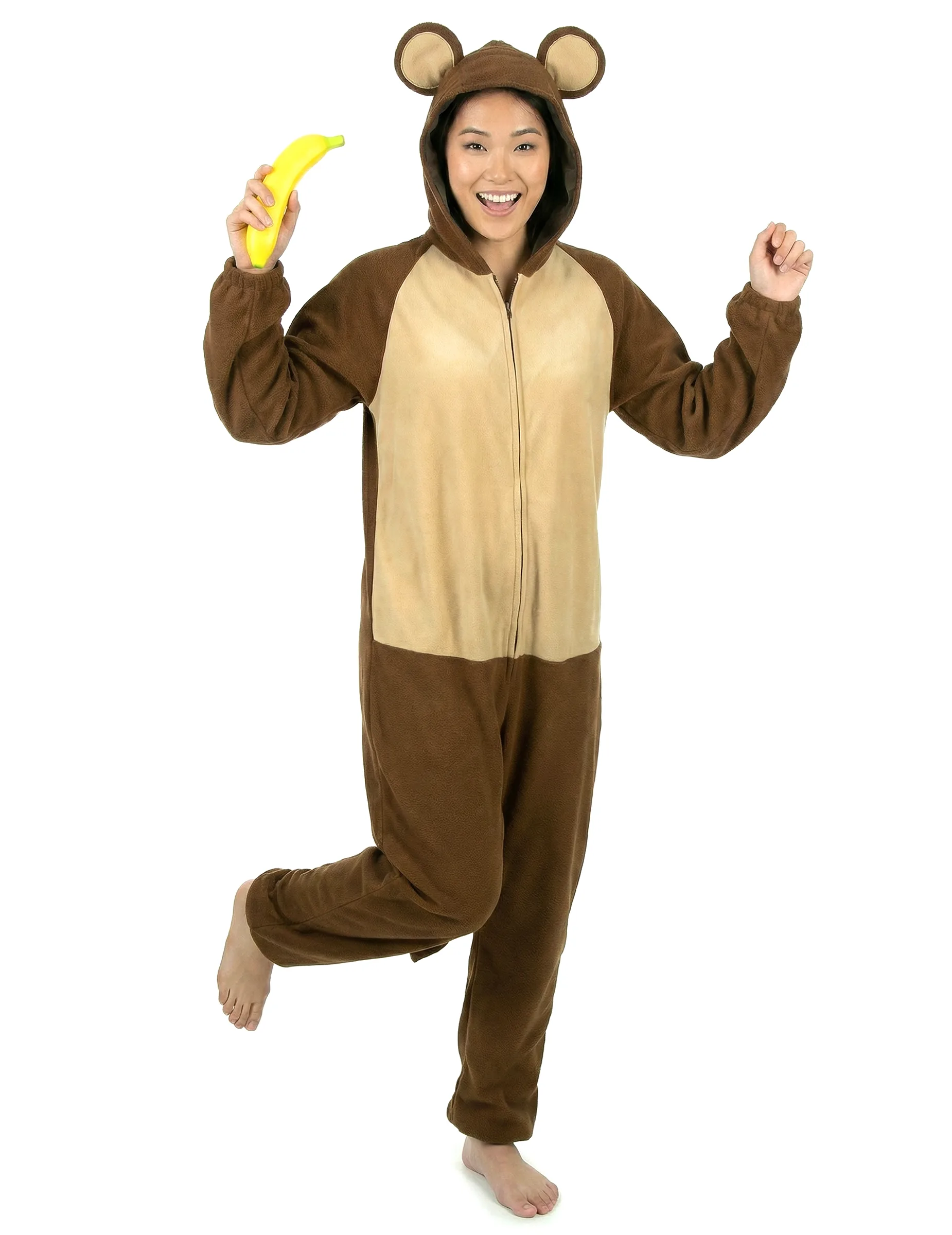 Affe Jumpsuit Damenkostüm Dschungel braun-beige - KARNEVAL-MEGASTORE - FashionsVida