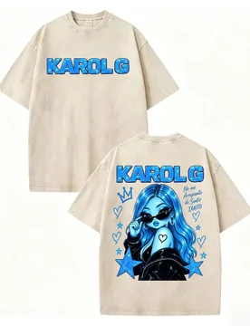 Vintage Washed Singer Karol G Merch T-shirts No Me Arrepiento De Sentir Tanto Album T-shirt Men Women Fashion Hip Hop T Shirt - Aliexpress - FashionsVida