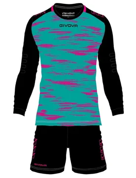 Ensemble à Manches Longues Gardien De But Defense Petrol Green / Fluorescent Fuchsia 3XS - Givova - FashionsVida