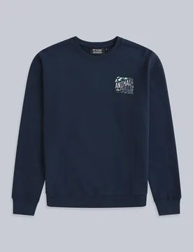 Jonah' Mens Padstow Regional Sweatshirt Cotton Casual Comfy Pullover Navy - Size Large - Mountain Warehouse - FashionsVida