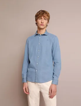 Camisa vaquera de hombre slim fit lisa - Scalpers - FashionsVida